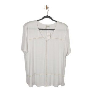 NWT Cato‎ Exposed Seams T-Shirt in Bright White Size XL